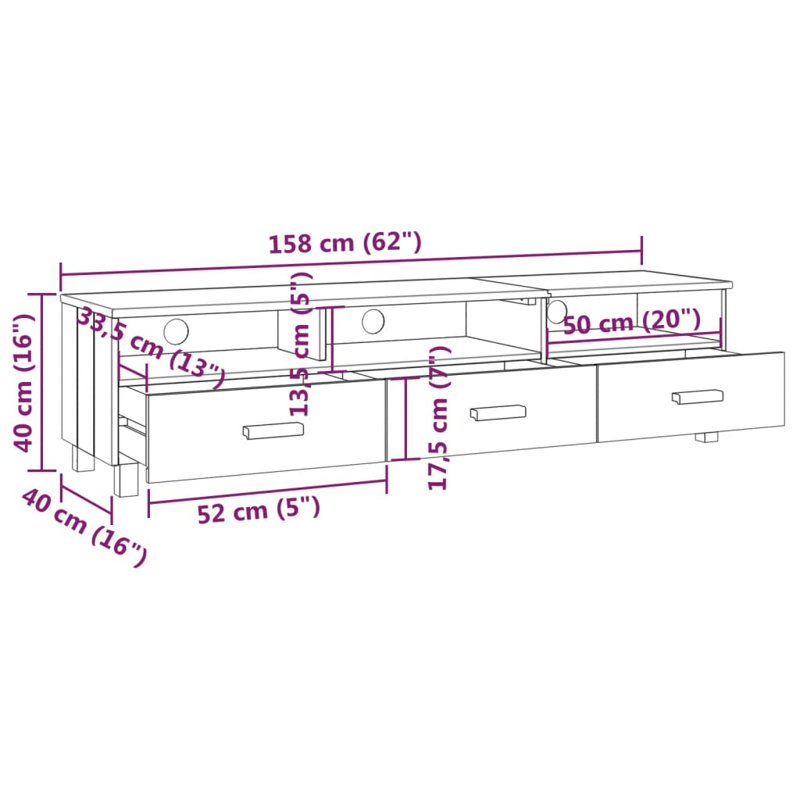 Hamar TV Stand for TVs up to 54'', Dark Gray