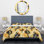 Ensemble de housse de couette jaune et noir Vintage Ikat Nostalgia