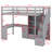 Loft Bed With L-Shaped Desk And Drawers, Cabinet And Storage Staircase-977518119
