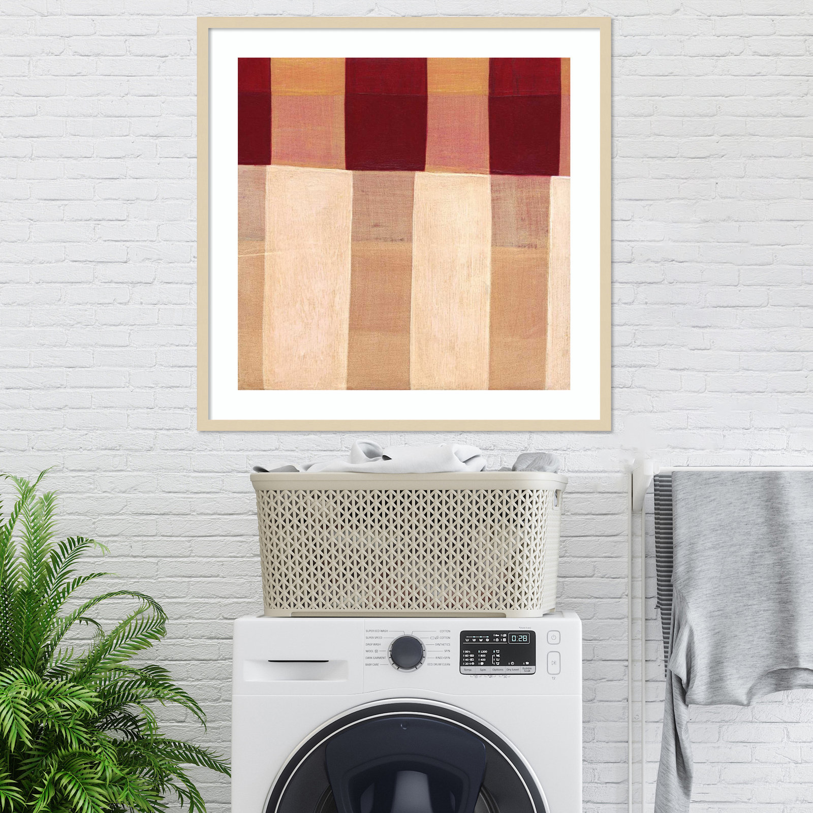 Broken Stripes 1 by Laura Nugent, Brown, 33" H x 33" W x 1" D