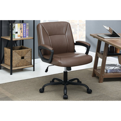 Chaise de bureau confortable et réglable, brun, hauteur d'assise pour une utilisation efficace