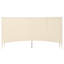 Buffet console beige avec porte inférieure incurvée et accent de rainures arquées - Métal de rangement polyvalent et artisanal