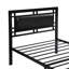 Structure de lit moderne en métal simple, élément de chambre à coucher confortable, article noir silencieux