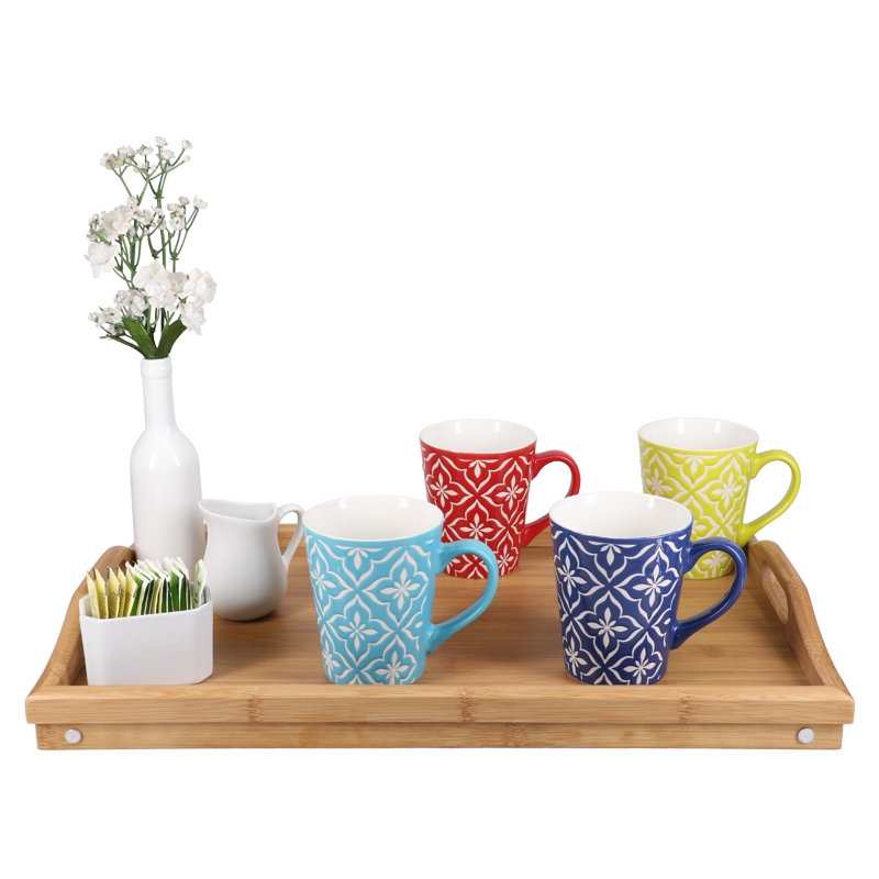 Natural Bamboo Folding Breakfast Tray with Black Finish