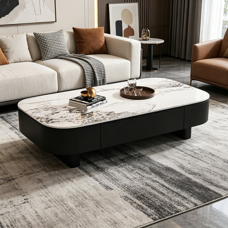 Brocka, White/Gray, 15.74" H x 47.24" L x 23.62" W, Marble