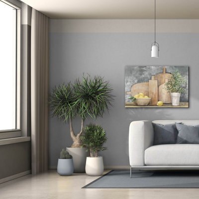 Toile épique Graffiti «Rustic Kitchen Gray» par Julia Purinton, 18 po x 12 po