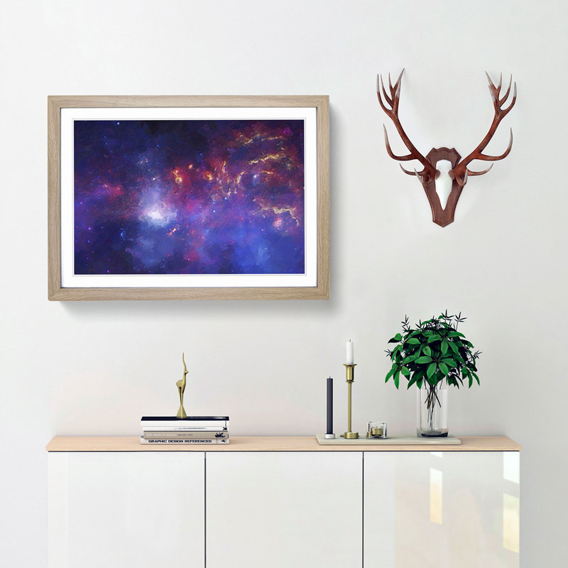Out of Space Vol.31 in Abstract - Picture Frame Graphic Art Print, 27cm H x 36cm W x 2cm D, Oak Framed