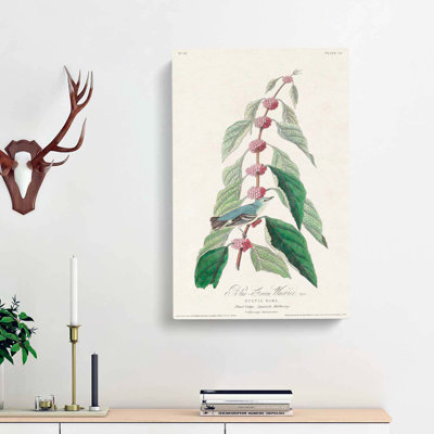 Blue-green Warbler Bird - Wrapped Canvas Painting