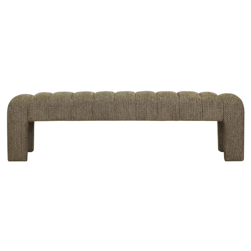 Bellisima Channel Tufted Bench, Olive Green