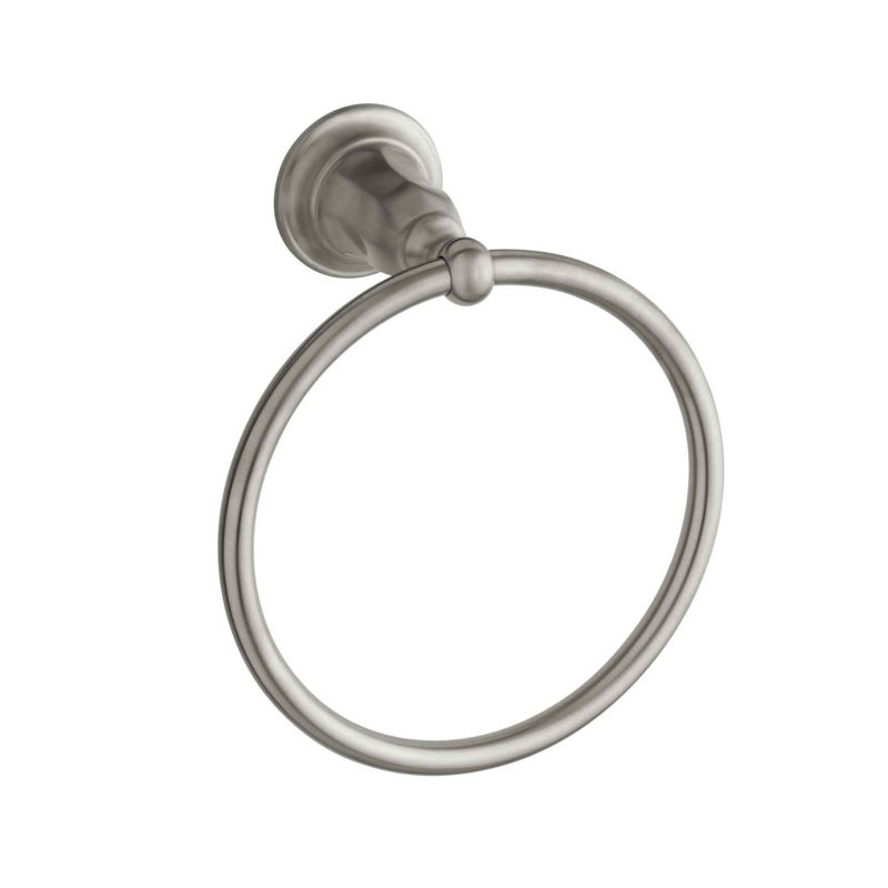 Kelston Wall Mounted Towel Ring, Nickel brossé éclatant