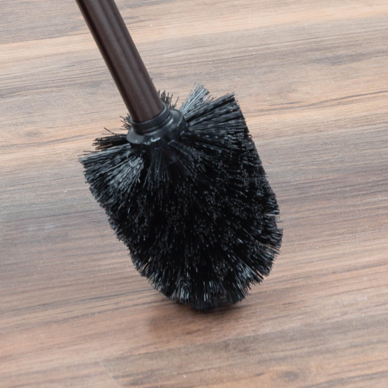 Utility-Sink Metal Toilet Brush And Holder, Bronze