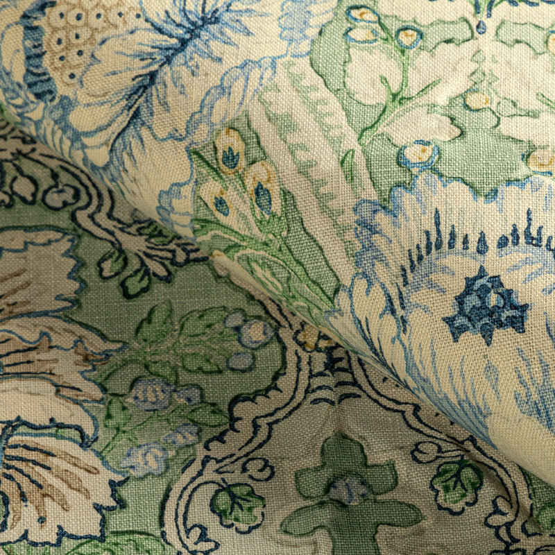 Carvallo 100% Linen Fabric, Celery
