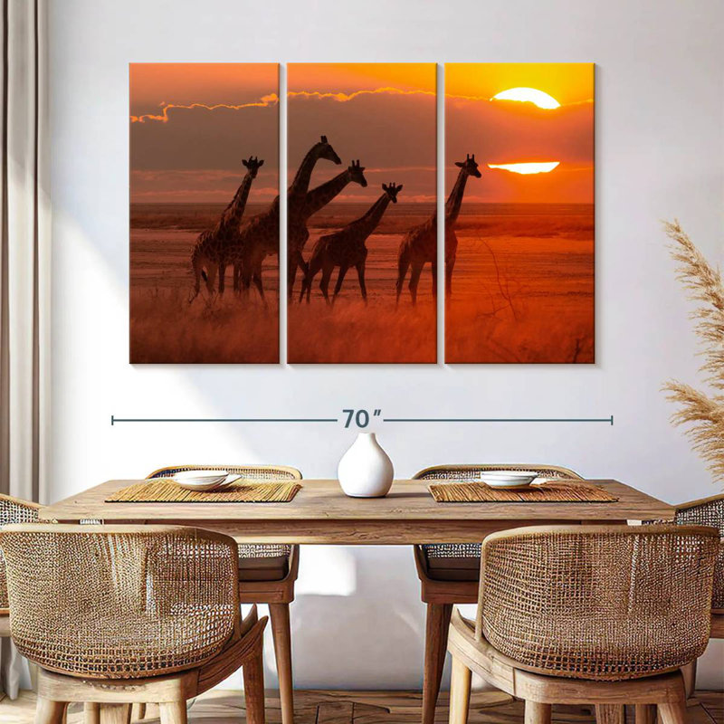 Girafes d'Afrique itinérantes, H 42 po x l 65 po