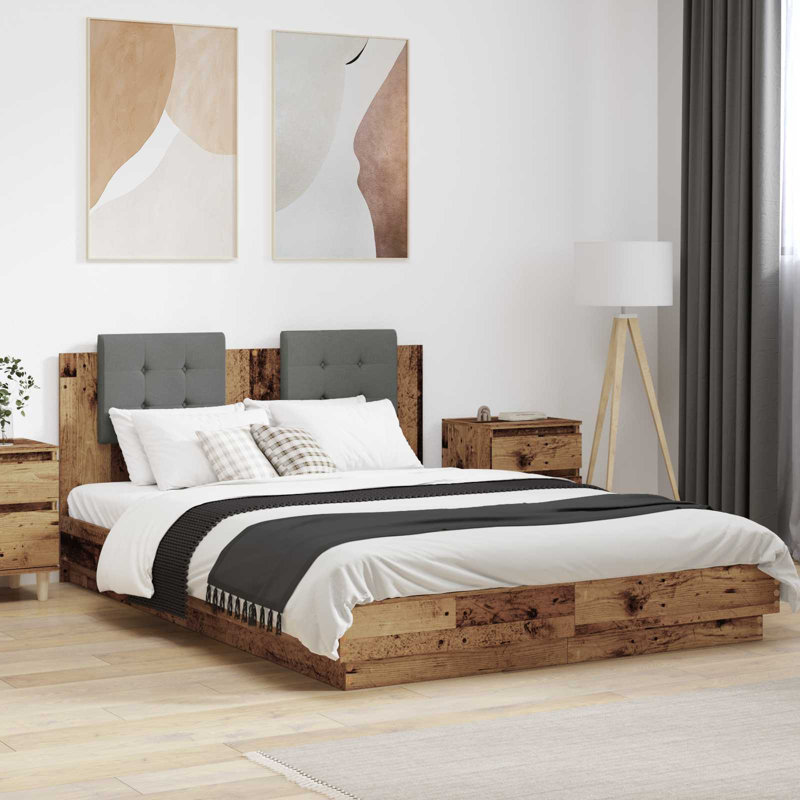 Bed, European Kingsize (160 x 200 cm), Old Wood