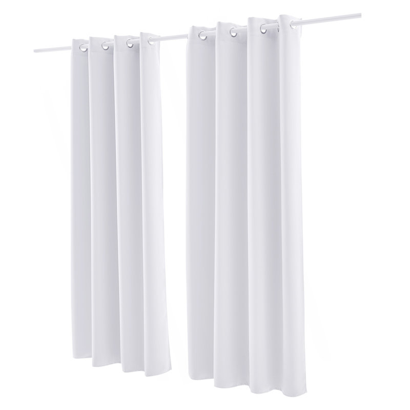 Blackout Curtains, 2 Panels Set Grommet Room Darkening Curtain, 52x84 inch, White Blocking Drapes for Bedroom and Living Room, Solid Thermal Insulated Drapes, Noise Reducing Window Treatments