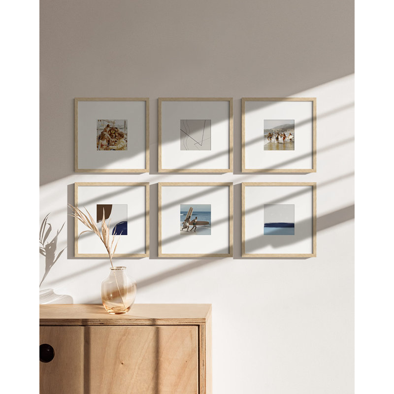 Ensemble de 15 cadres carrés Haus et Hues, Beige, L 10 po x H 10 po