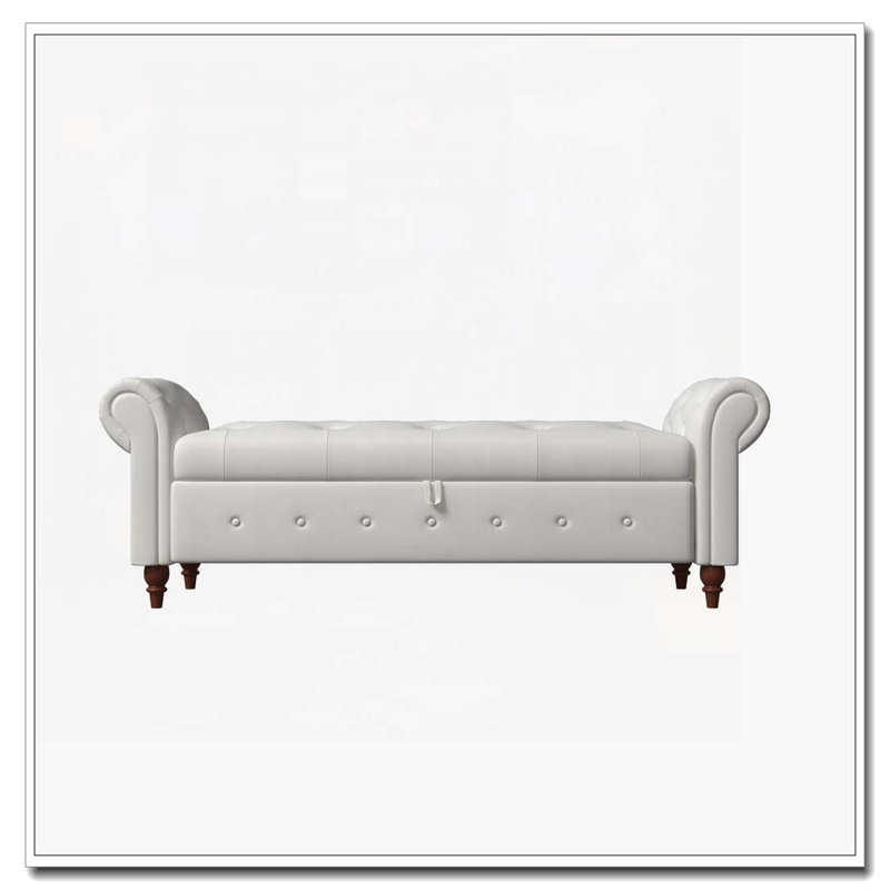 Flared Arm Flip Top Storage Bed Bench