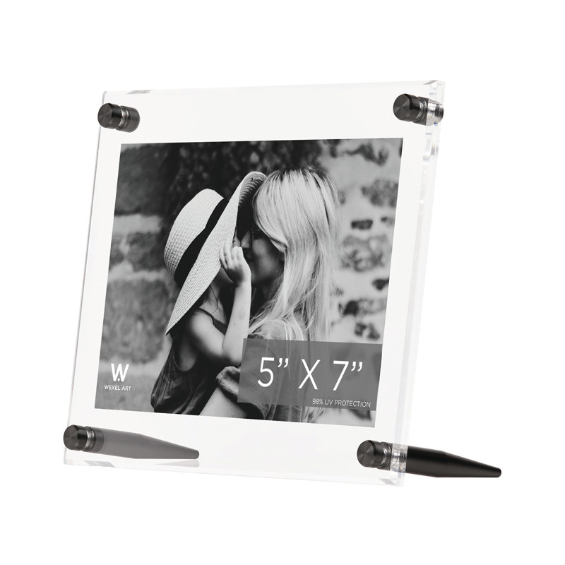 Acrylic Bevel Tabletop Float Frames, 5" x 7", Graphite