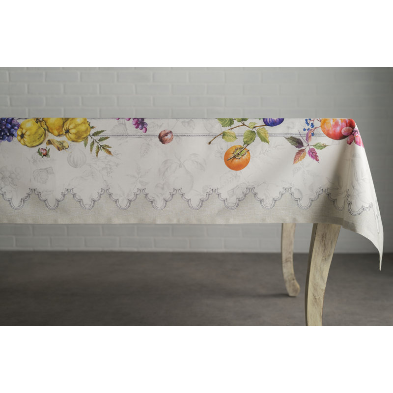 Floral 100% Cotton Tablecloth, Rectangle 120" L x 60" W