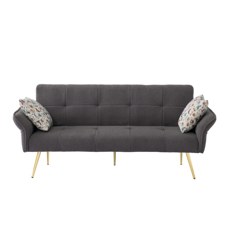 Canapé-lit futon convertible avec pieds en métal