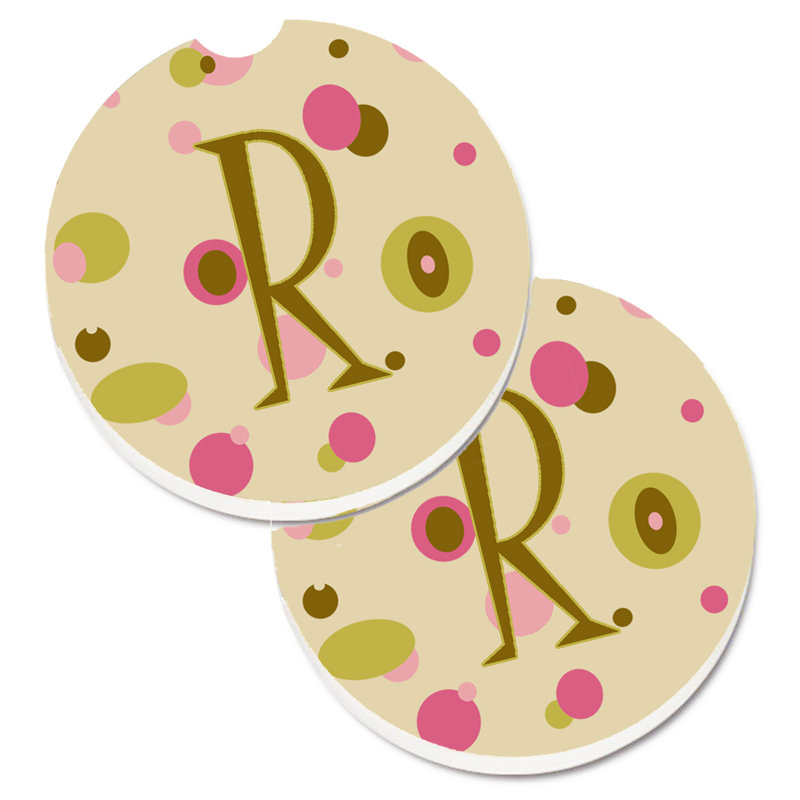 Sous-verre Initiale Monogram, R, Brun clair