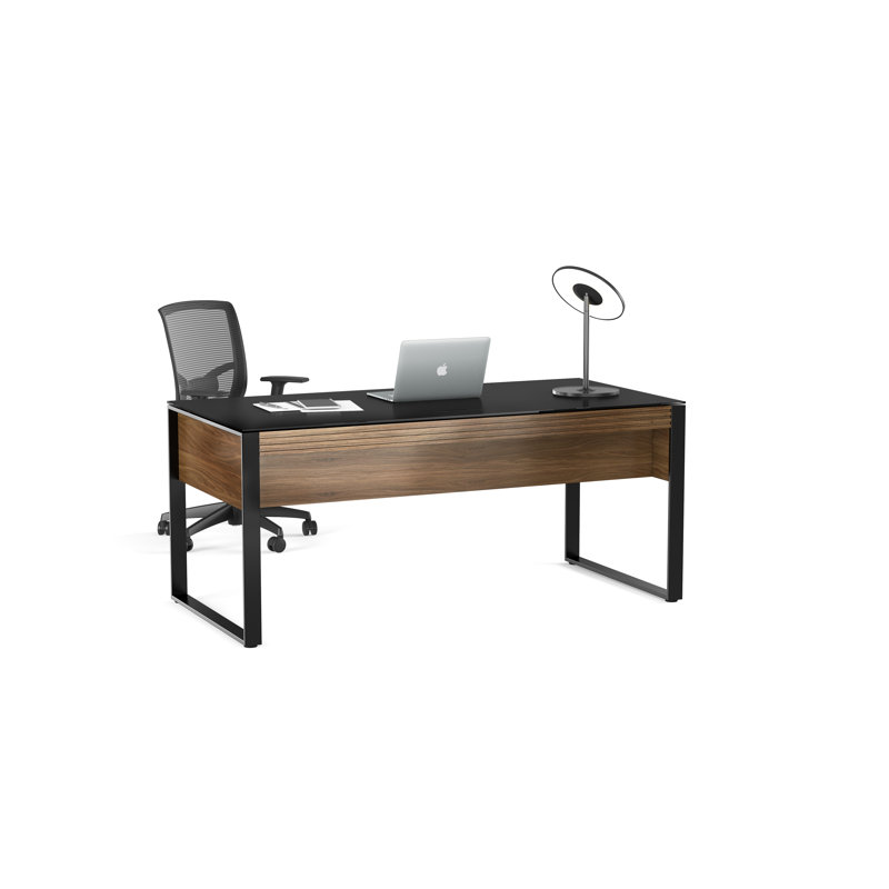 Bureau en verre Corridor Office, Noyer naturel