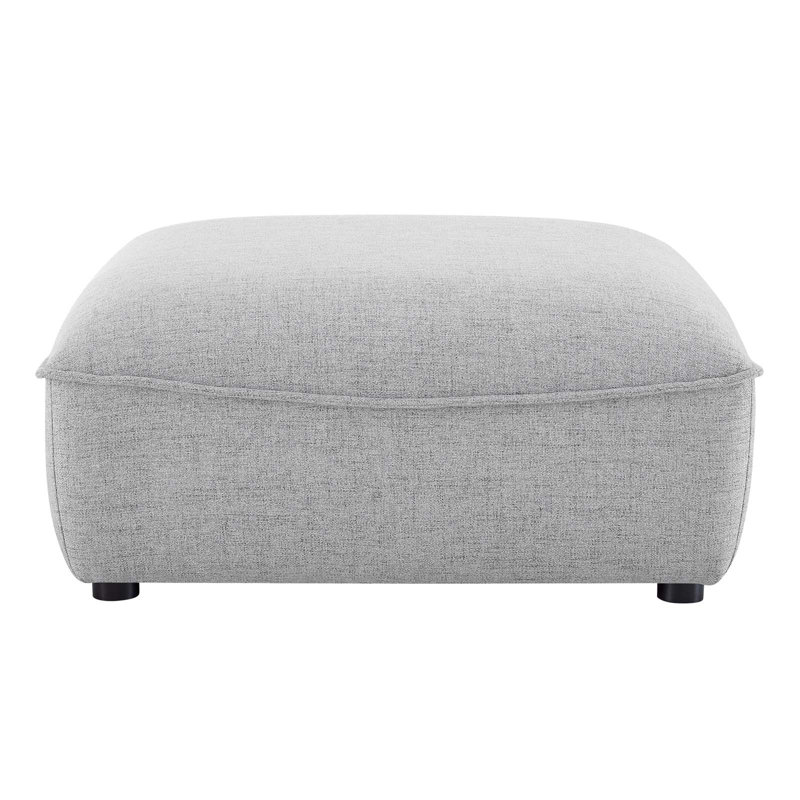 Modway Comprise Sectional Sofa Ottoman, Light Grey Velvet, Light Gray Polyester