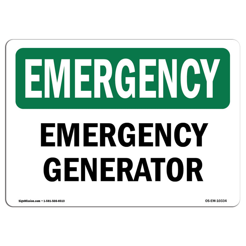 Generator Aluminum Sign 12 x 18, 18" H x 24" W x 0.1" D