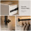 220cm High Gloss Wardrobe with LED & Grey Glass Doors - White, 90cm Wide, 2 Drawers