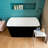 49 Inch Acrylic Freestanding Bathtub, Japanese Square Soaking Tub with Built-in Seat, Toe-Tap Drain, Slotted Overflow, cUPC Certified Standalone Tub for Modern Bathroom Upgrade-125043295