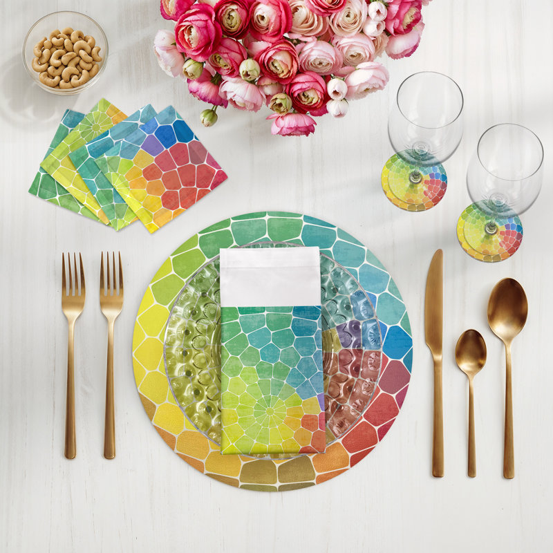 Mosaic Pebble 16" Vinyl Placemat, Yellow