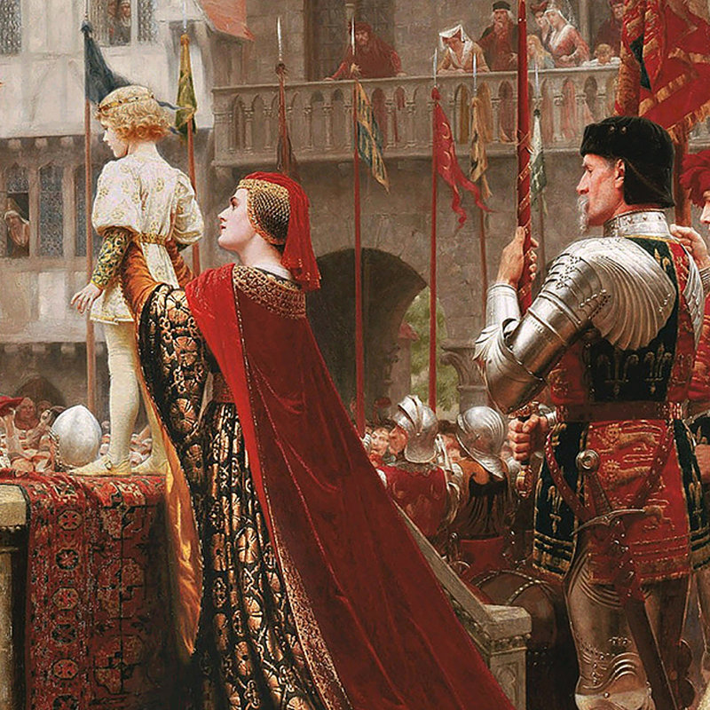 «A Little Prince» par Edmund Blair Leighton sur toile, H 45,25 po x l 38,25 po