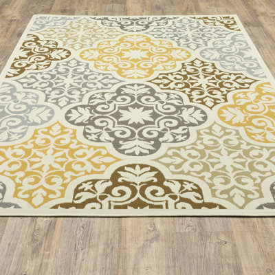 Tapis oriental beige / noir Shelburne