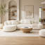 Canapé d'angle spacieux en forme de L avec pouf, assise profonde pour un confort optimal et une décoration de salon élégante