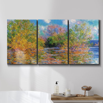 «Aquatic Reflections II» sur toile, reproduction de 3 pièces