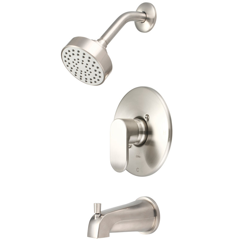 Robinet de douche et baignoire à contrôle de volume à poignée simple i1, Nickel brossé