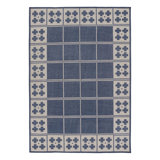 Rug & Kilim’S Contemporary India Dhurrie Rug In Navy And Beige Grid