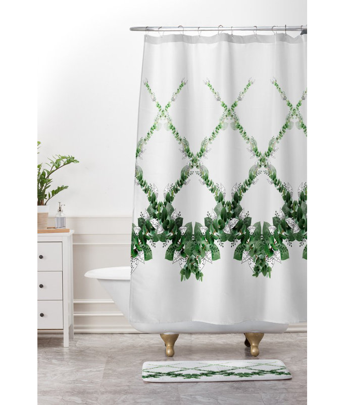 Tapis pour salle de bain guirlande eucalyptus
