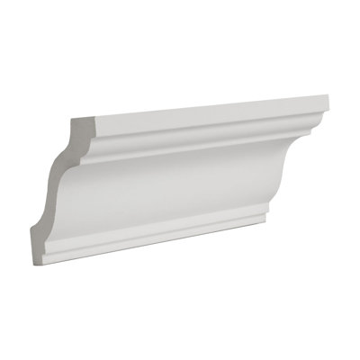 2-3/4 in x 2-3/4 in x 6 in Long Plain Polyurethane Crown Moulding Sample