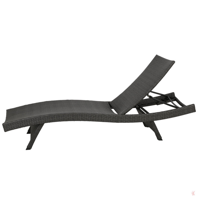 Chaise longue en osier Salem, Gris
