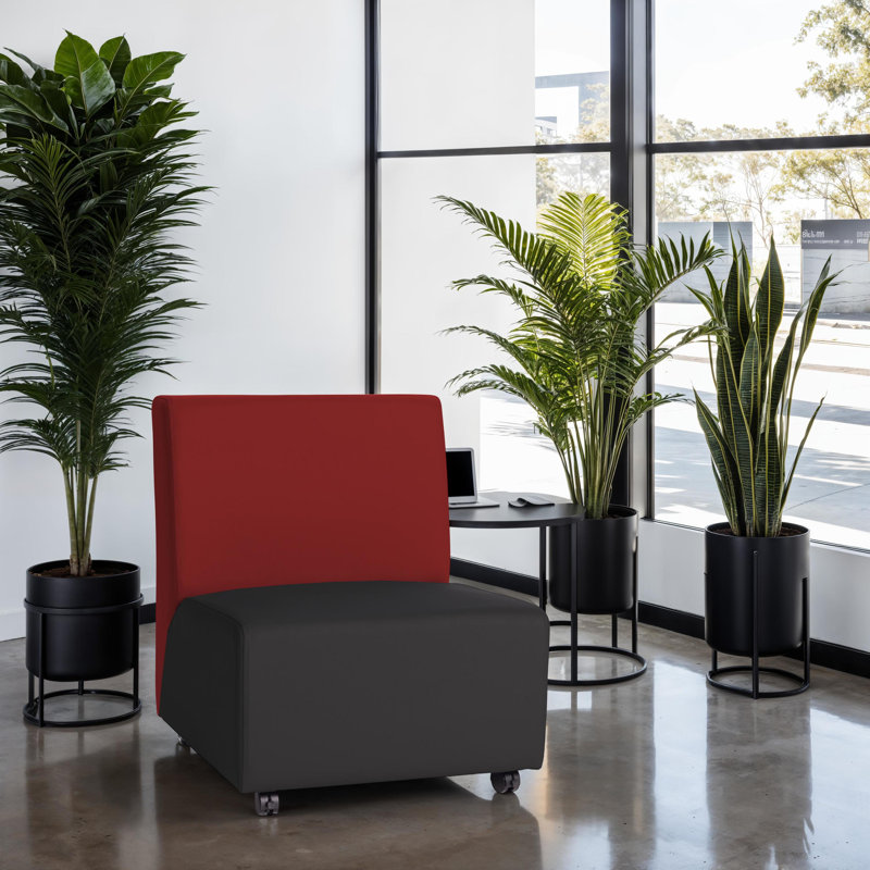 Fauteuil mobile rembourré Pro Series - noir, Noir / rouge