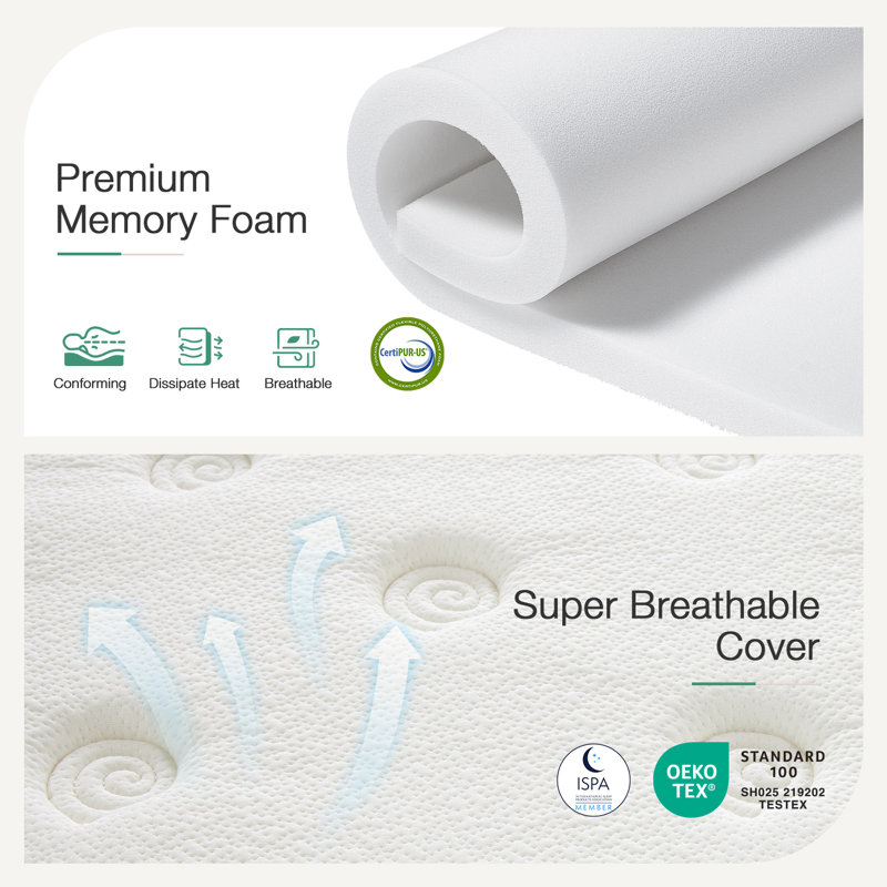 Novilla 27cm Memory Foam Pocket Sprung  Mattress, Small Double (4' )