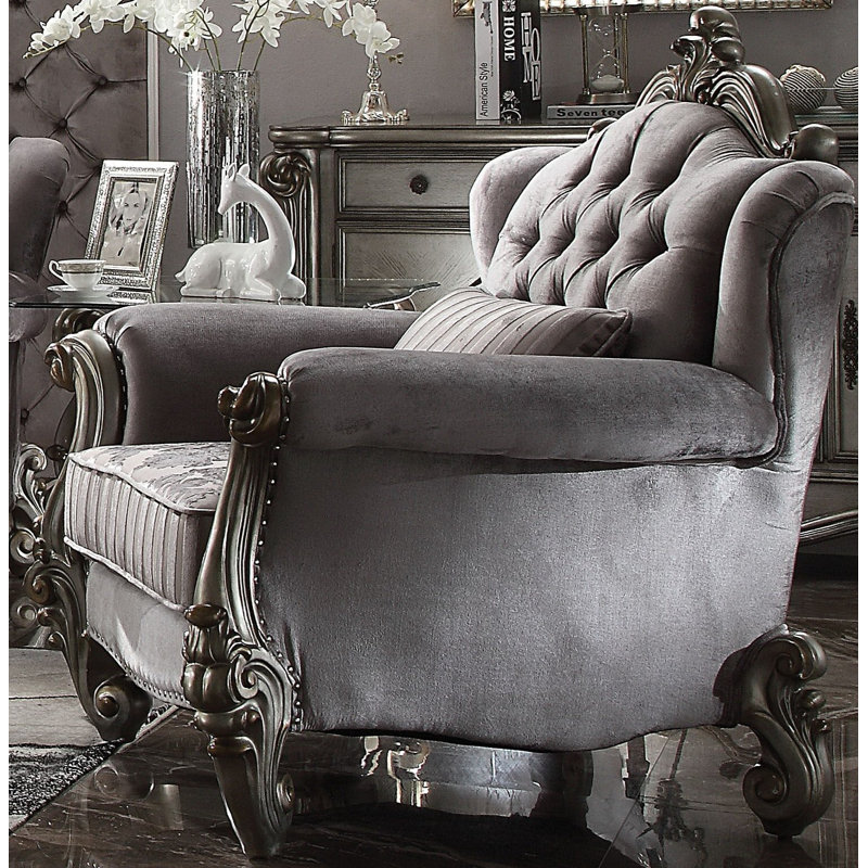 Upholstered Armchair, 1, Antique Platinum