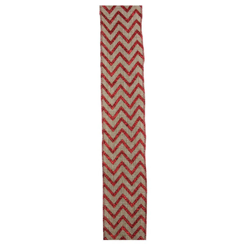 Ruban d'artisanat de Noël câblé rouge et brun Club 2,5 po x 120 verges