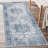 Sayeh Joy Vintage Blue Ivory Machine Washable Area Rug-2027847889