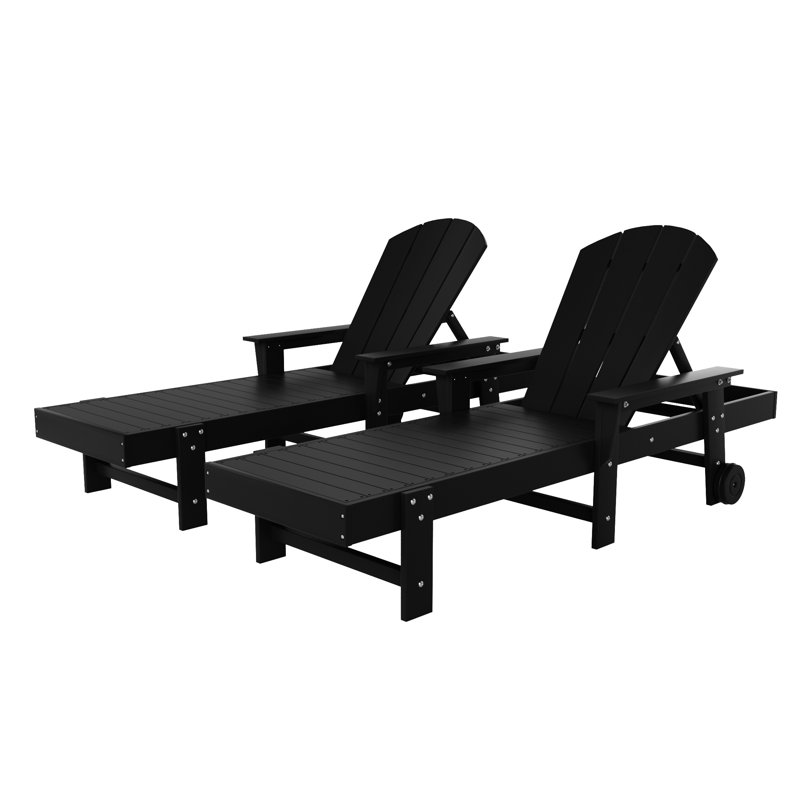 Laguna Outdoor Chaise Lounge Set, Black