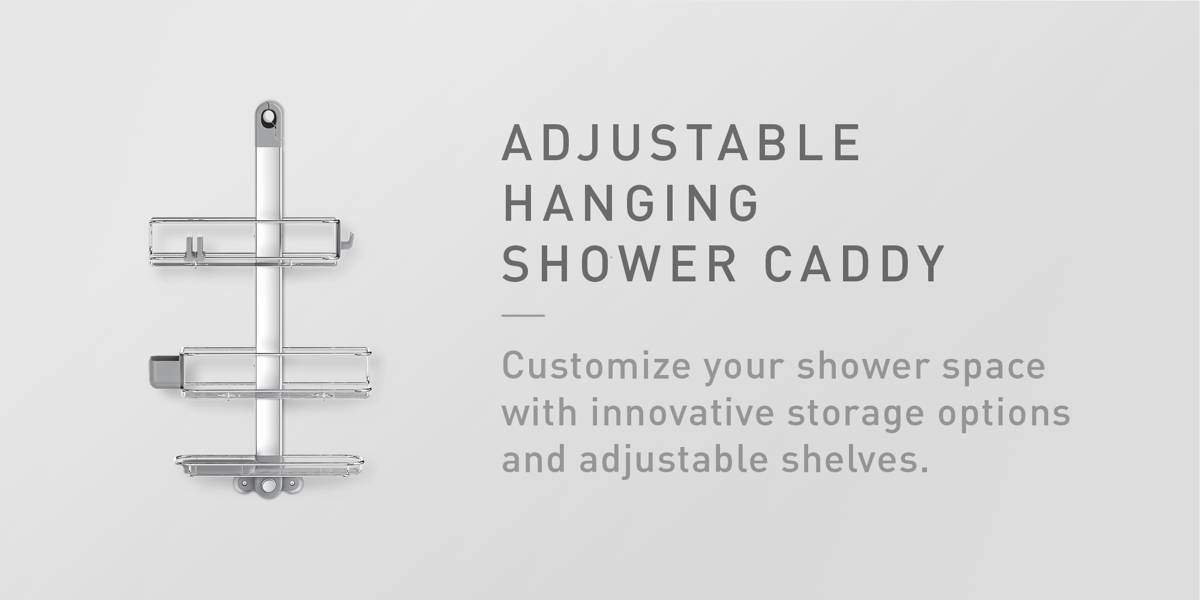 Simplehuman Adjustable Shower Caddy, Stainless Steel and Anodized Aluminum