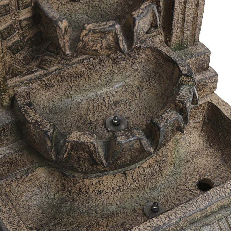 Lapta Wood Floor Fountain with Lights