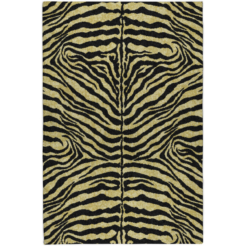 Premium Machine Washable Dream Shag Zebra Rug, Gilded, 10' x 14'