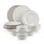 Service de table en porcelaine blanche et cuivre à bord Ember (service de 18 pièces pour 6 personnes)